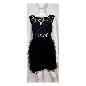 BCBGeneration Black Lace and Tuille Dress, NWOT, Size US 6